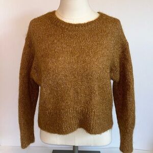 H&M Camel Color Cropped Alpaca Wool Blend Long Sleeve Sweater Women’s  Medium